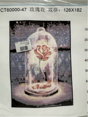 Joy Sunday Printed Cross Stitch Kit. Rose Under Glass. New In Package